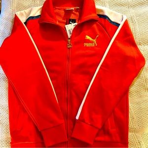 Puma Orange-Gold-White T7 1968 Track Jacket Reissue Size Medium For Men